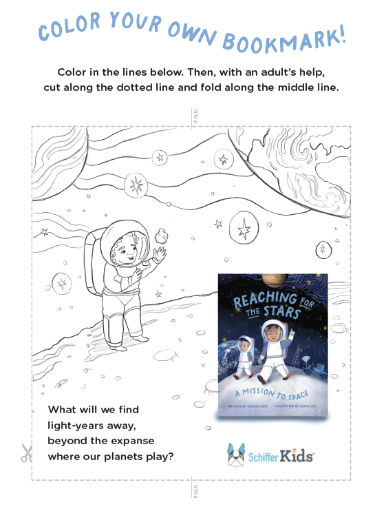 Color Your Own Bookmark for "Reaching for the Stars" by Roxanne Troup, illustrated by Amanda Lenz.