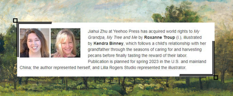 Publishers Weekly book announcement for My Grandpa, My Tree, and Me. Publishes Spring 2023. 